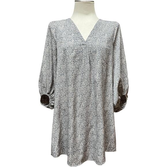 Hudson Gray Popover Tunic Popover Top Gray Tan Small - Picture 1 of 5